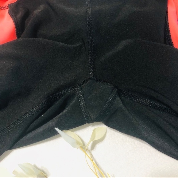 RBX Crop Tights in Black/Hot Coral - Picture 4 of 4